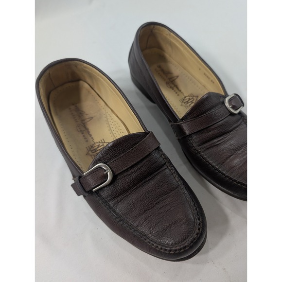 Martin Dingman Brown Leather  Men\'s 9 Hand Made in Mexico Country Porch Loafer main image 4